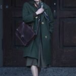 Keira Knightley in a Green Coat on the Set of Boston Strangler in Cambridge 12/03/2021