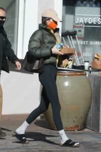 Kendall Jenner in a Beige Cap