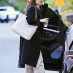 Kendall Jenner in a Black Coat Heads to a Photoshoot in Beverly Hills 12/17/2021