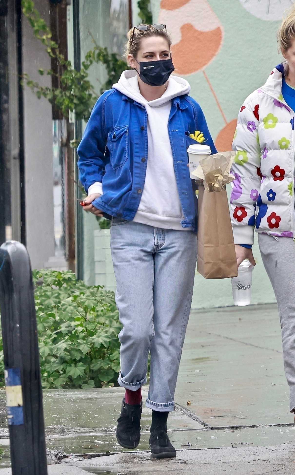 Kristen Stewart in a Blue Denim Jacket