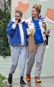 Kristen Stewart in a Blue Denim Jacket