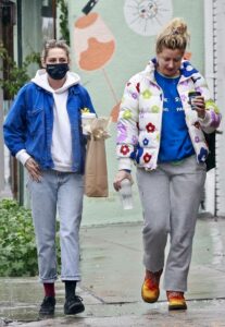 Kristen Stewart in a Blue Denim Jacket