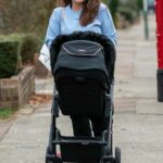 Lauren Goodger in a Blue Sweatshirt Walks with Her Baby Out in Chigwell 12/20/2021