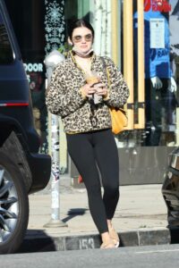 Lucy Hale in an Animal Print Sweatshirt