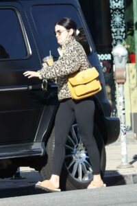 Lucy Hale in an Animal Print Sweatshirt