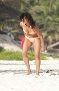 Michelle Rodriguez in a Peach Coloured Bikini