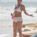 Michelle Rodriguez in a White Bikini on the Beach in Tulum, Mexico 12/28/2021