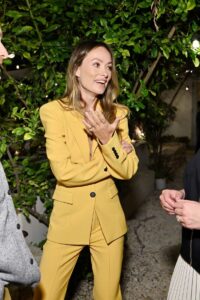 Olivia Wilde in a Yellow Pantsuit