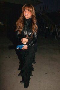 Paula Abdul in a Black Leather Jacket