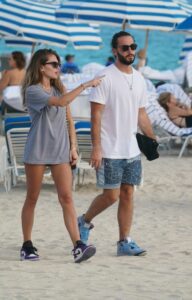 Thylane Blondeau in a Grey Tee