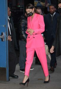 Zendaya in a Pink Suit