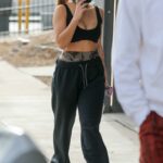 Addison Rae in a Black Sports Bra Attends the Dogpound Gym in West Hollywood 01/17/2022