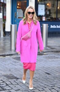 Amanda Holden in a Pink Coat