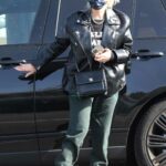 Ashley Benson in a Black Leather Jacket Steps Out to Do Some Shopping in West Hollywood 01/15/2022