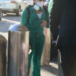 Avani Gregg in a Green Sweatsuit Arrives at LAX Airport in Los Angeles 01/20/2022