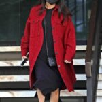 Brenda Song in a Red Coat Leaves a Clinic in Beverly Hills 01/26/2022