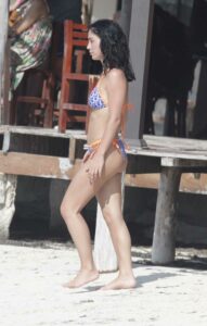 Cally Jane Beech in a Blue Bikini