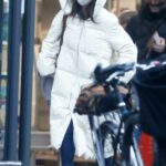 Emilia Clarke in a White Puffer Coat Was Seen Out in London 01/11/2022