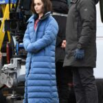 Emilia Clarke on the Set of the Secret Invasion Series at The Piece Hall in Halifax 01/26/2022