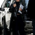Hailey Bieber in a Black Outfit Leaves a Business Meeting at Spring Place in Beverly Hills 01/10/2022