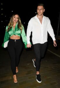 Holly Hagan in a Green Blouse