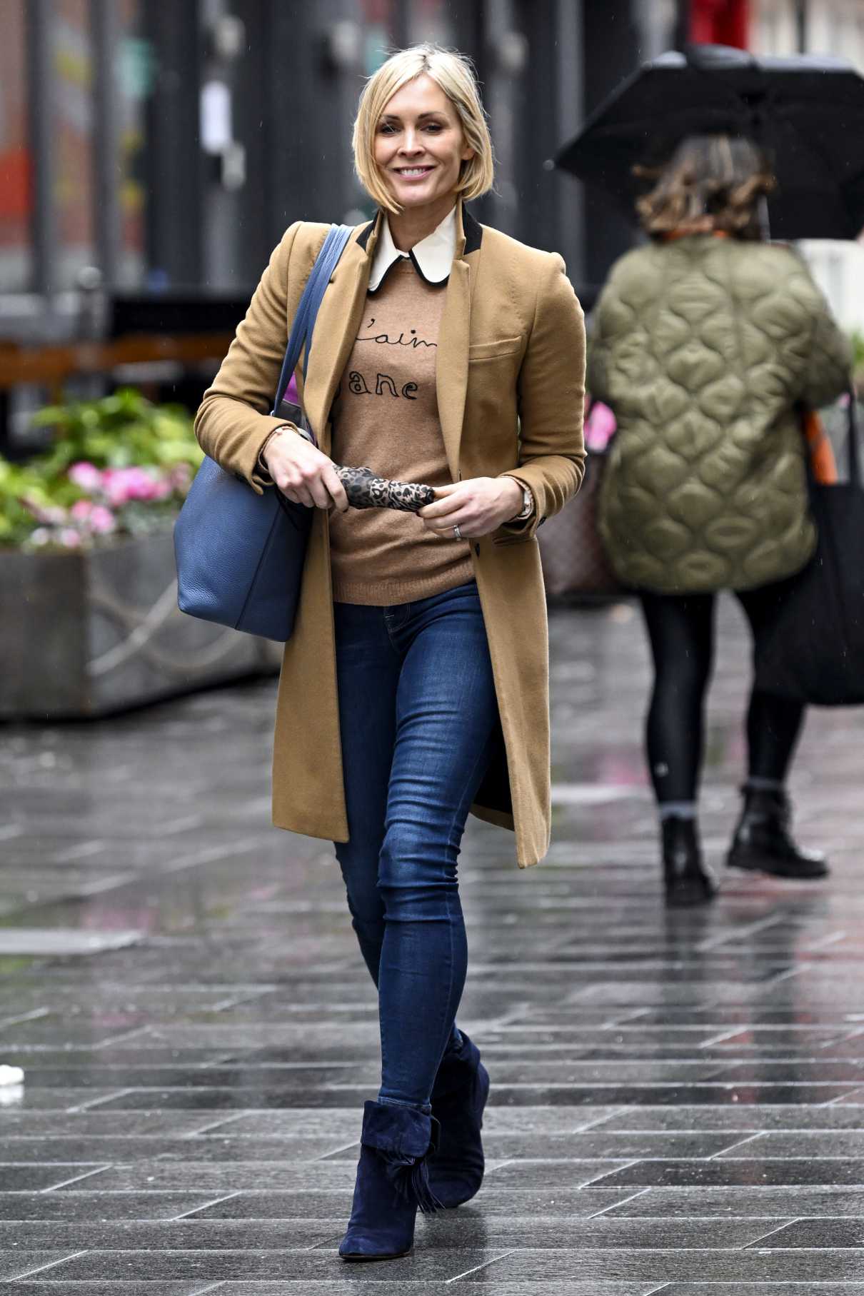 Jenni Falconer in a Caramel Coloured Coat