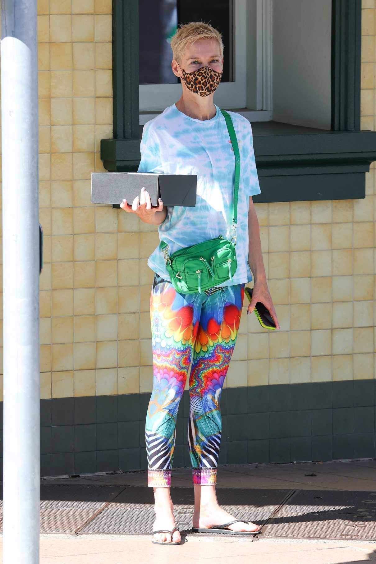 Jessica Rowe in a Colorful Leggings