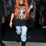 Jesy Nelson in Aldo vs Tyson Tee Leaves Catch LA in West Hollywood 01/23/2022