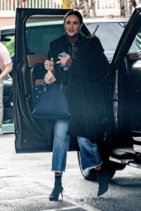 Katharine McPhee in a Black Fur Coat