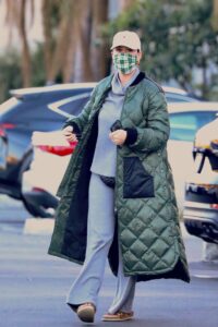 Katy Perry in a Green Puffer Coat