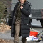 Keira Knightley in a Black Puffer Coat Was Seen Out in Boston 01/24/2022