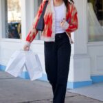 Kendall Jenner in a Red Protective Mask Goes Shopping at a Baby Store in Sherman Oaks 01/25/2022