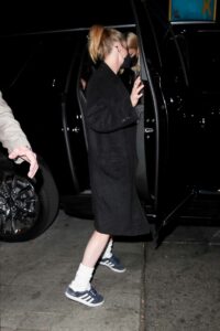 Kristen Stewart in a Black Coat