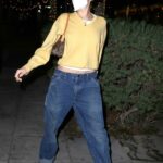 Madison Beer in a Yellow Sweater Out for Dinner in Beverly Hills 01/11/2022