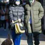 Meadow Walker in a Black Puffer Jacket Was Seen Out with Her Husband Louis Thornton-Allan in New York 01/10/2022