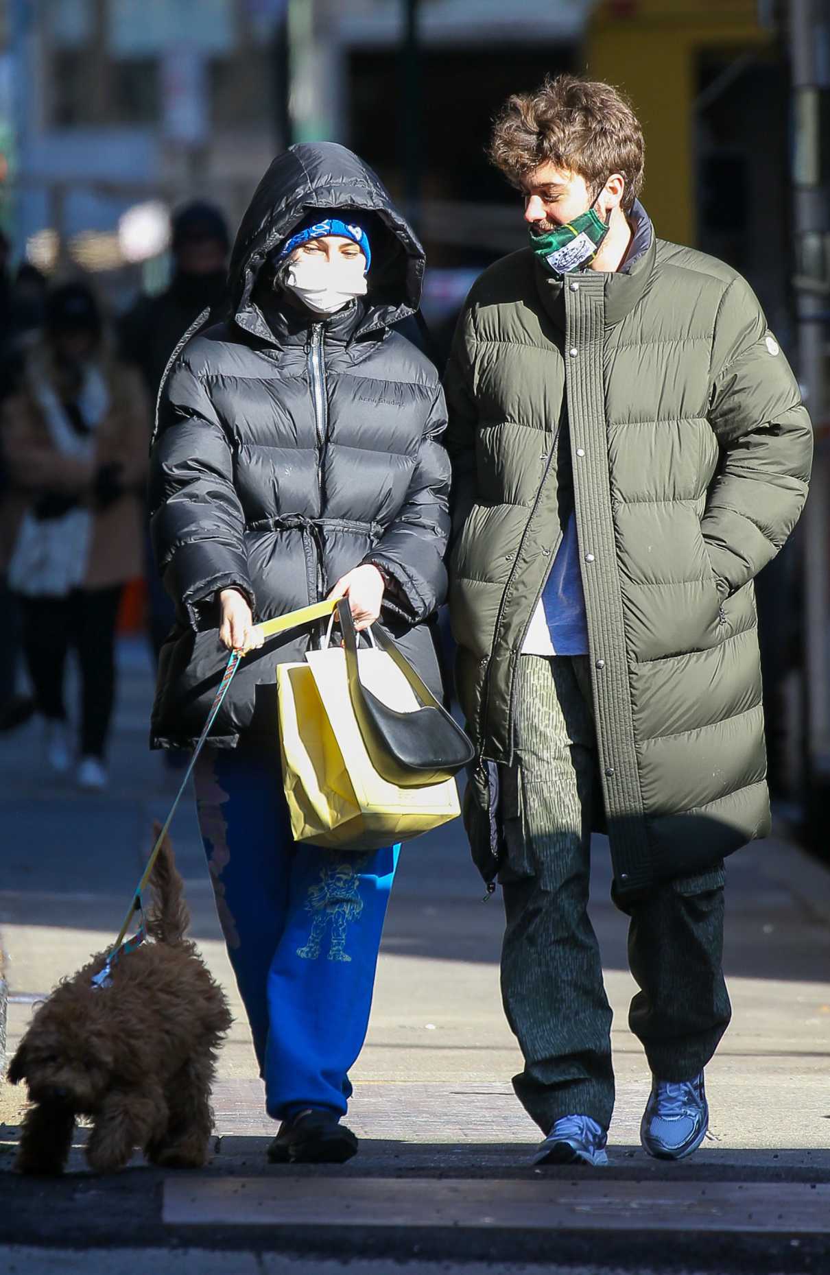 Meadow Walker in a Black Puffer Jacket