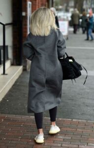 Molly-Mae Hague in a Grey Coat