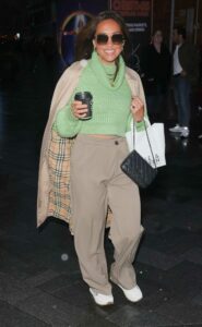 Myleene Klass in a Green Sweater