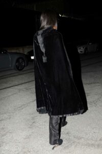 Naomi Campbell in a Black Fur Coat