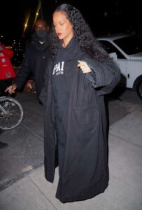 Rihanna in a Black Coat