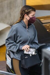 Sofia Richie in a Grey Track Jacket
