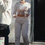 Addison Rae in a Beige Pants Arrives at Joan’s on Third in Studio City 02/08/2022
