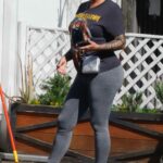 Amber Rose in a Black Tee Was Seen Out in Los Angeles 02/20/2022