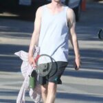 Andrew Garfield in a Grey Tank Top Was Spotted After Playing Tennis in Malibu 01/27/2022