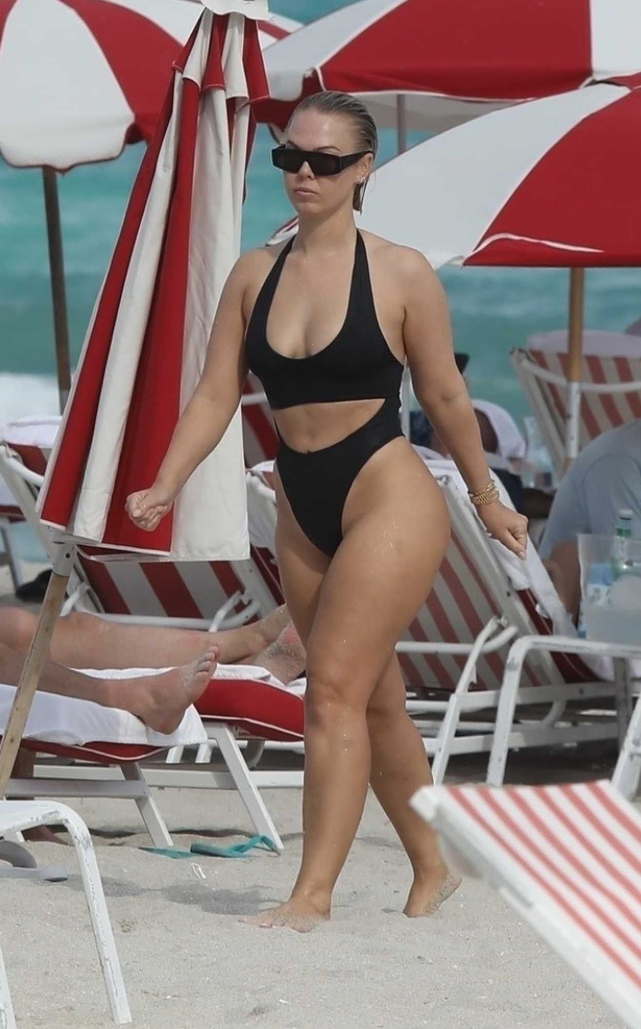 Bianca Elouise in a Black Bikini