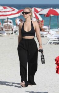 Bianca Elouise in a Black Bikini