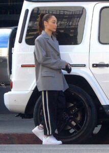 Cara Santana in a Grey Blazer