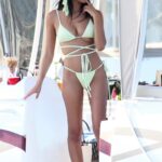 CJ Franco in a Light Green Bikini Celebrates Her Birthday Aboard Jamie Foxx’s Django Boat in Westlake Village 02/09/2022