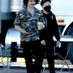 Daniel Radcliffe in a Camo Shirt on the Set of the Biopic WEIRD: The Al Yankovic Story in Los Angeles 02/19/2022