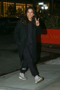 Eva Longoria in a Black Coat